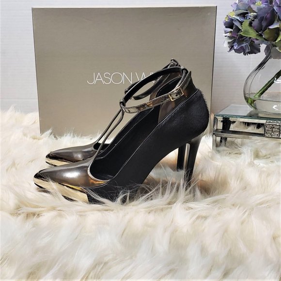 NIB JASON WU Hair-On-Hide Silver Metallic Stiletto, Size 5.5 - Picture 5 of 13